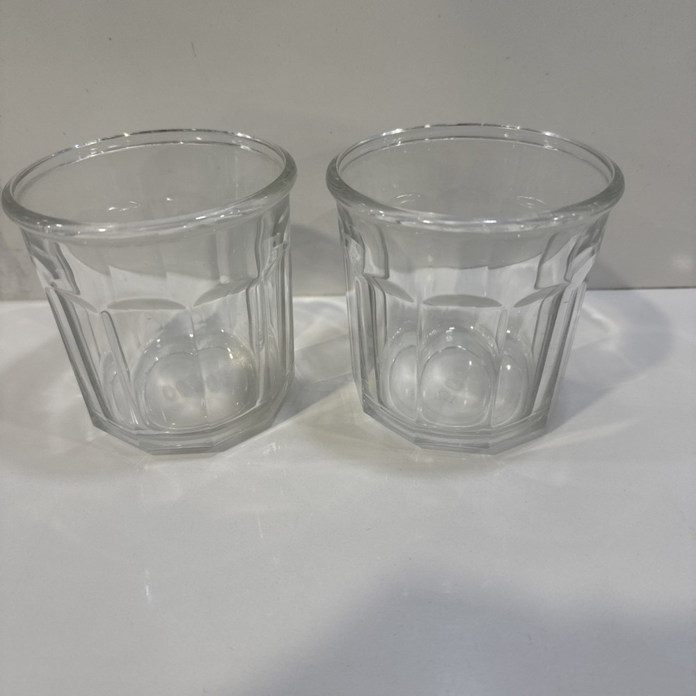 2 Luminarc 500 Rocks Glass 10 Paneled Tumbler Made in France Bar Glasses